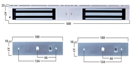 Double Magnetic Lock 280Kg with Reed Switch